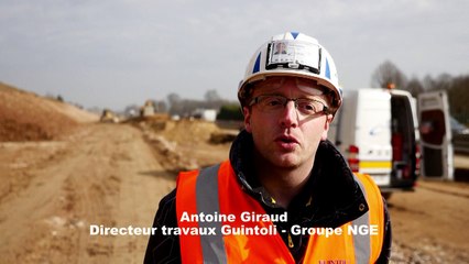 Terrassement de la future RCEA: le ballet des gros engins