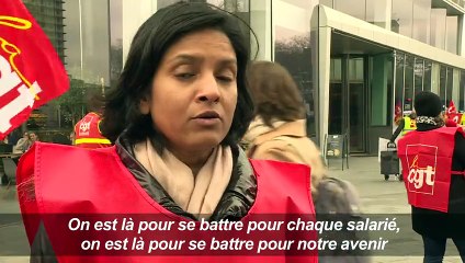 Londres: Manifestation des employés français de Marks & Spencer