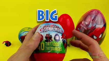 Spider-Man Surprise Eggs Learn Sizes from Smallest to Biggest!