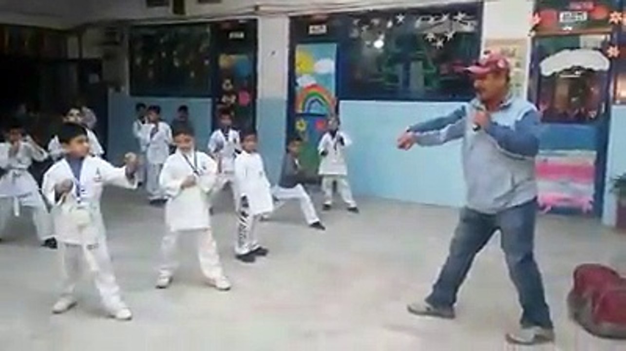 Cute Little Boy Karate Test