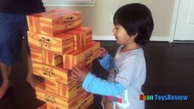 GIANT JENGA XL Cardboard block Game for Kids Eggs Surprise Toy Challenge | Naiah & Elli To
