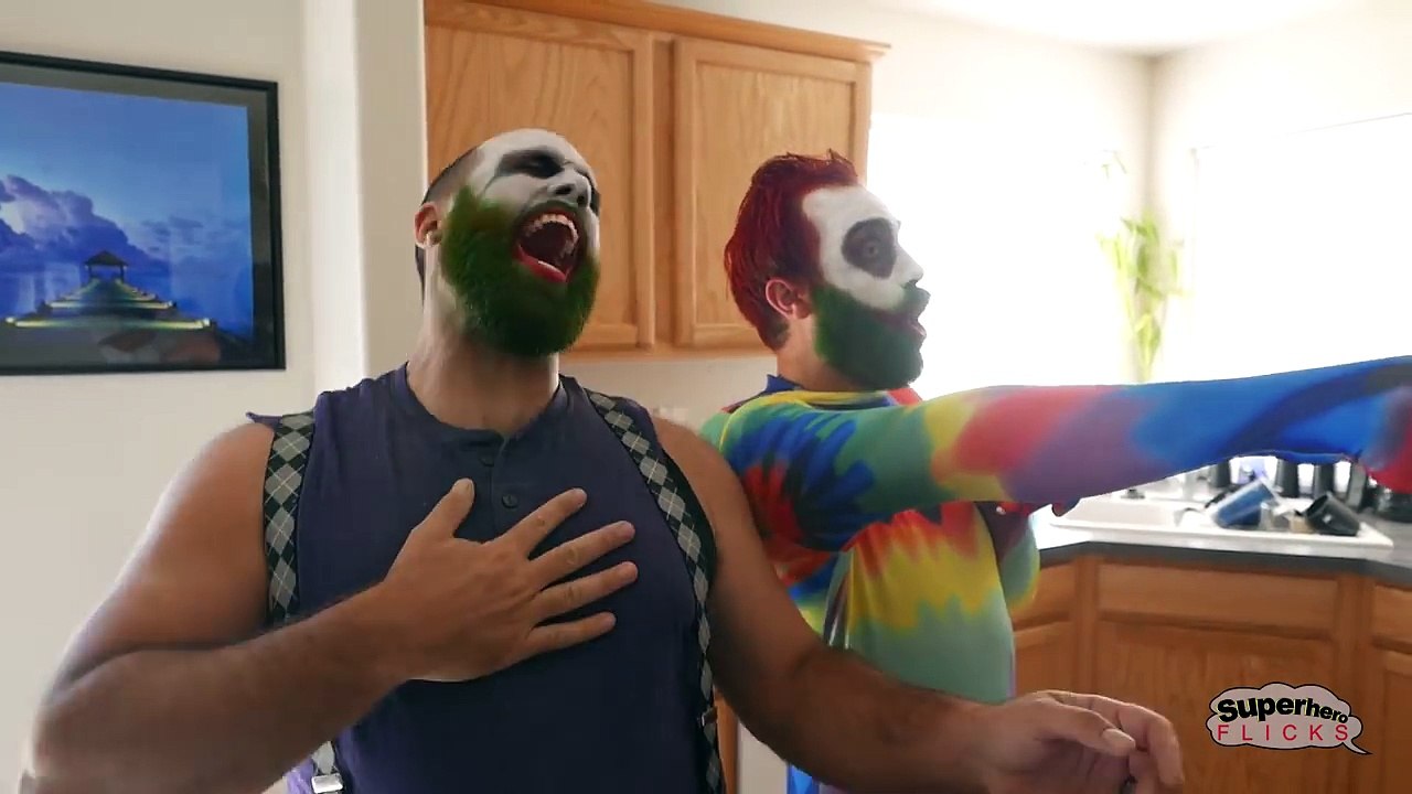 Twin Joker Vs Bearded Joker In Real Life Superhero Movie Battle!