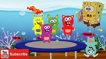 five teletubbies spongebob Jumping in the bed | five little monkeys nursery rhymes for children
