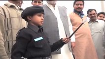 Cancer patient child dressed up police officer’s uniform