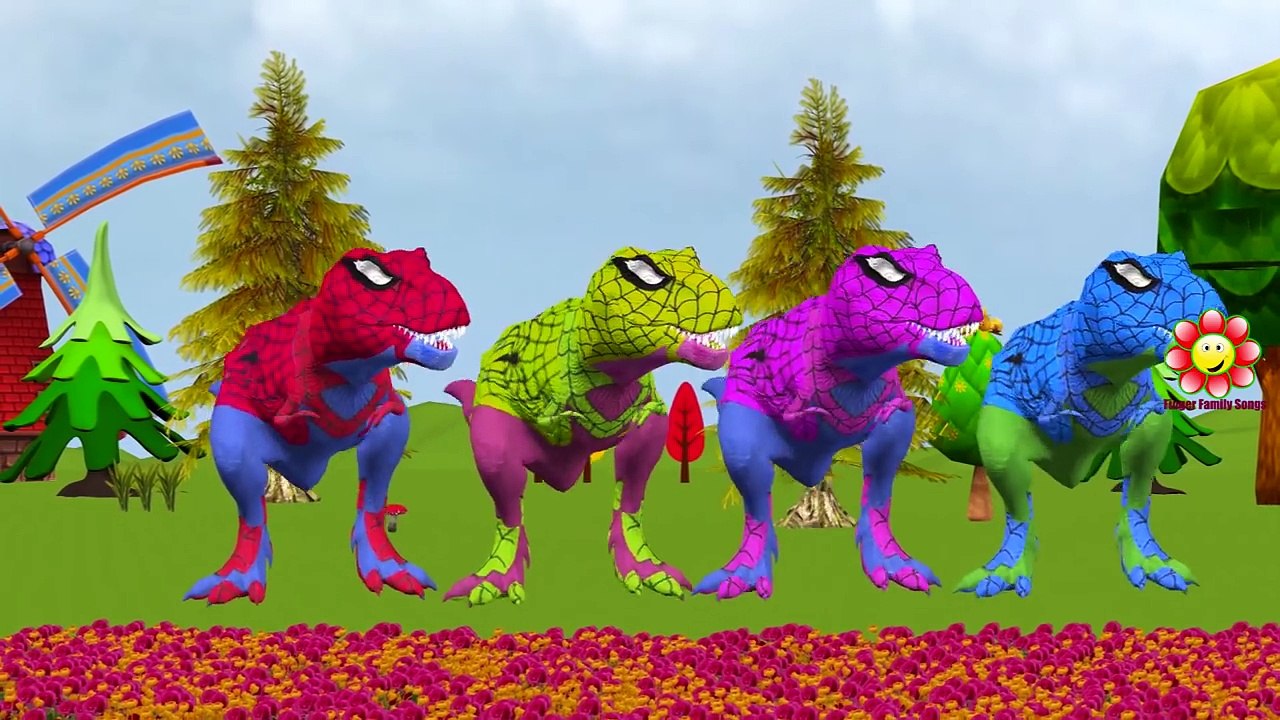 Dinosaurs Spiderman Kinder Surprise Eggs Finger Family Nursery Rhymes For Kids Toddlers Ch