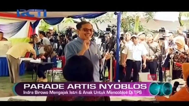 Indra Birowo dan Giring Nidji Ajak Istri Nyoblos ke TPS