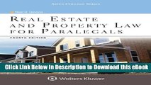 [Read Book] Real Estate and Property Law for Paralegals (Aspen College) Mobi