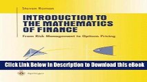[Read Book] Introduction to the Mathematics of Finance: From Risk Management to Options Pricing