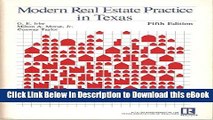 [Read Book] Modern real estate practice in Texas (Real Estate Education Company series) Mobi