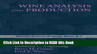 Download eBook Wine Analysis   Production (Chapman and Hall Enology Library) Full Online