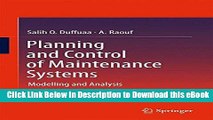 [Read Book] Planning and Control of Maintenance Systems: Modelling and Analysis Kindle