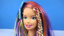 Barbie Hair Makeover Rainbow Hairstyles Frozen Elsa Braids