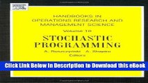 [Read Book] Stochastic Programming, Volume 10 (Handbooks in Operations Research and Management