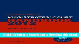 [Read Book] Blackstone s Magistrates  Court Handbook 2012 Mobi