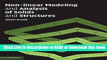[Download] Non-linear Modeling and Analysis of Solids and Structures Read Online