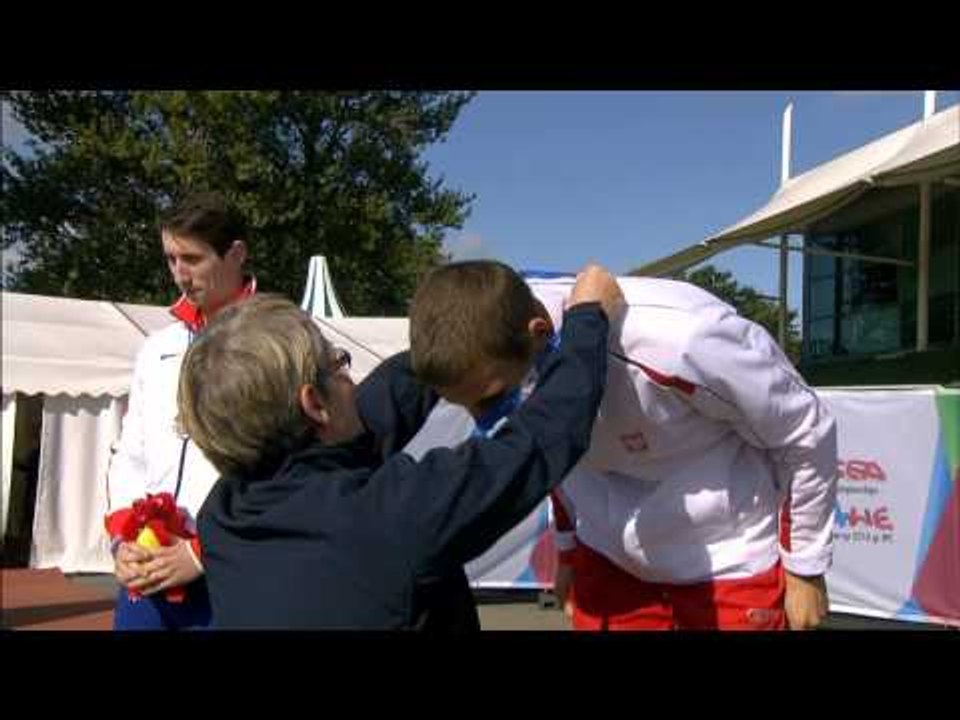 Men's high jump T44 | Victory Ceremony | 2014 IPC Athletics European Championships Swansea