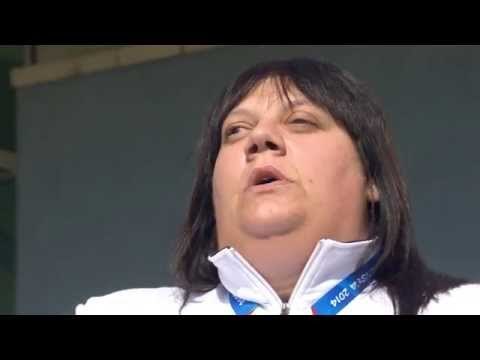 Women's discus F12 | Victory Ceremony | 2014 IPC Athletics European Championships Swansea