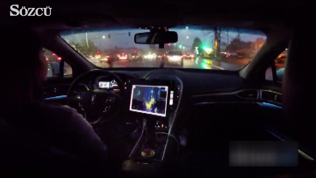Kendine kendine giden araba yağmurlu yolda test edildi!