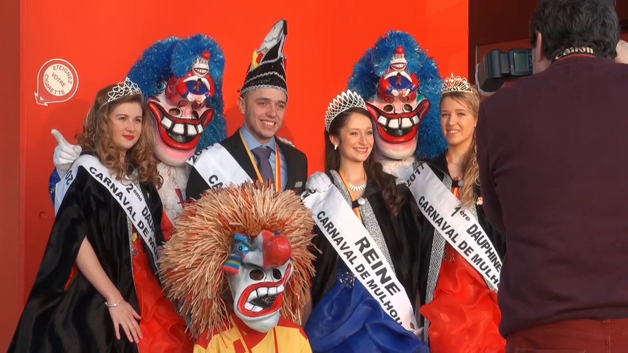 Carnaval de Mulhouse: la reine, son prince et ses dauphines au journal