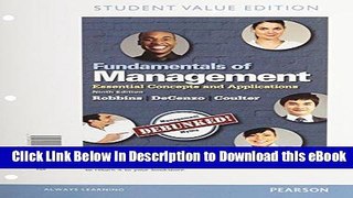 [Read Book] Fundamentals of Management: Essential Concepts and Applications, Student Value Edition