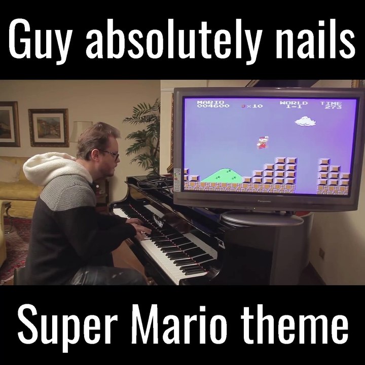 Guy absolutely nails Super Mario theme