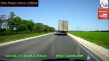 Semi Truck & Car Near Head On Collision