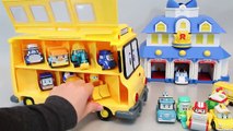 Robocar Poli Autobús Escolar de la Escuela B Portador de la Playset de la Ambulancia de la policía de autos de juguete