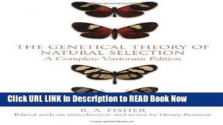 eBook Download The Genetical Theory of Natural Selection PDF