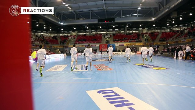 Xavier Barachet, William Accambray et Gorazd Skof après la victoire du PSG à Sélestat