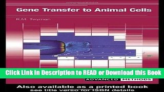 [PDF] Gene Transfer to Animal Cells (Advanced Methods) Download Online