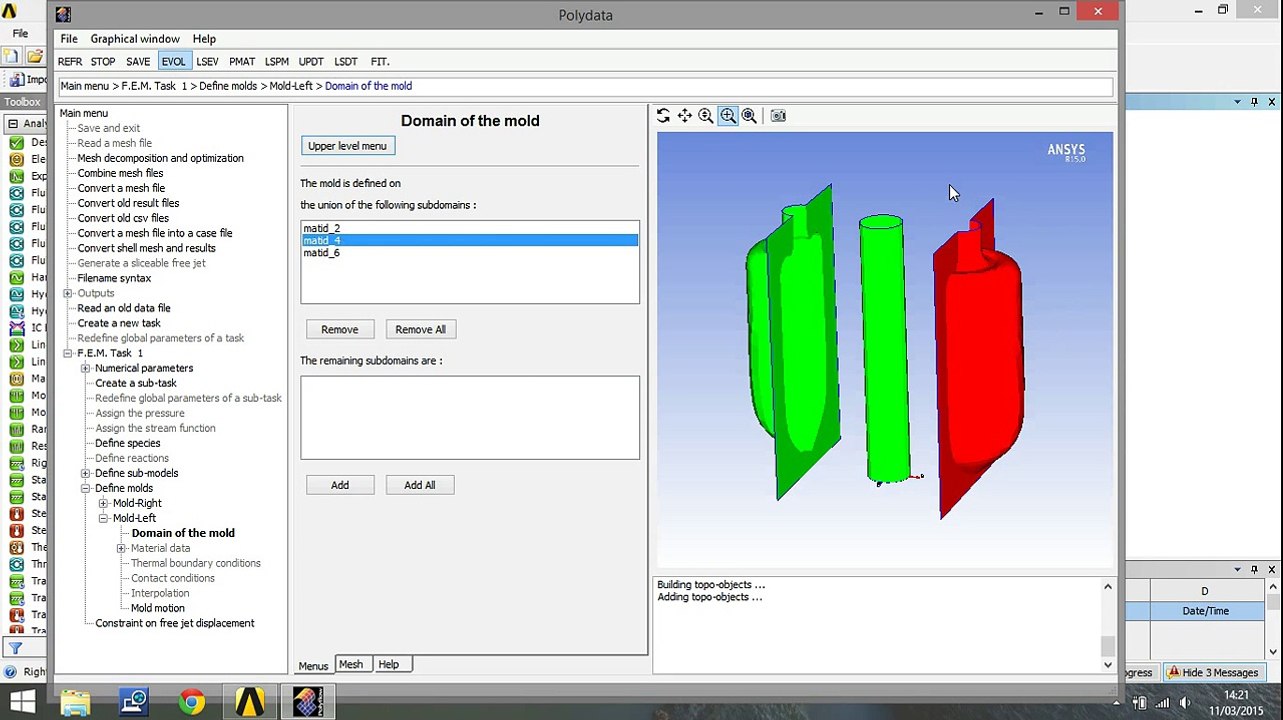 Ansys Polyflow BlowMolding Tutorial 2 (Setup)