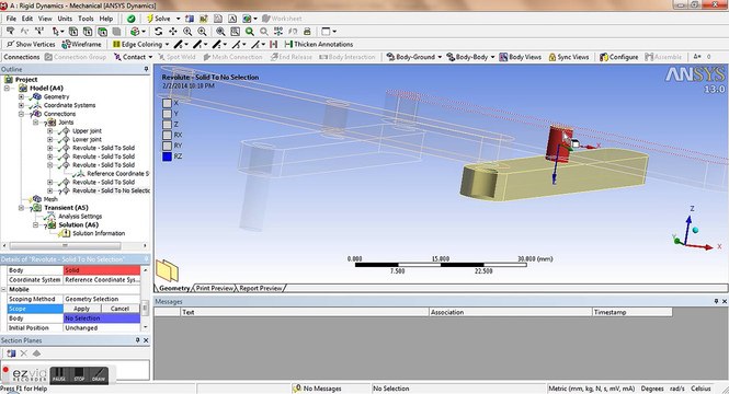 Ansys rigid dynamics tutorial _Scissor Lift Analysis _ Part 2 Simulation
