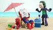 GIANT WATER SLIDE Hulk Spiderman Fun Kids Toys Marvel SuperHeroes PLAY DOH Stop Motion Episodes