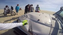 100ft Dirt bike dune jump landed onto Jeep wrangler hood