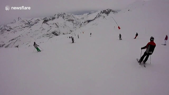 GoPro catches skier crashing into woman on slopes