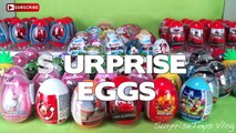 NEW Huge 100 Surprise Eggs Opening Kinder Surprise Disney Cars Pixar Lightning McQueen Spiderman