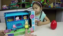 FUN PEPPA PIG SCHOOL HOUSE PLAYSET + Kinder Surprise Eggs Kids Toy Surprises Opening Toys