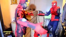 Spiderman spicy washing ironman vs joker. spiderman vs joker in real life bath time superhero battle