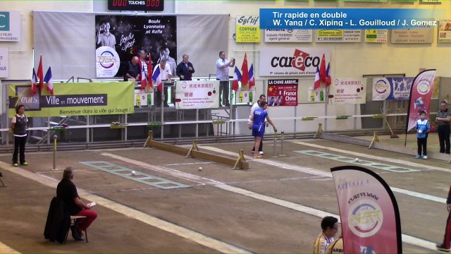 Tir rapide en double, rencontre France Chine, Sport Boules, Feurs 2017