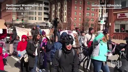 Day Without Immigrats on the streets protesting