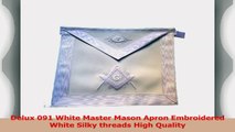 Delux 091 White Master Mason Apron Embroidered White Silky threads High Quality edbb48ec