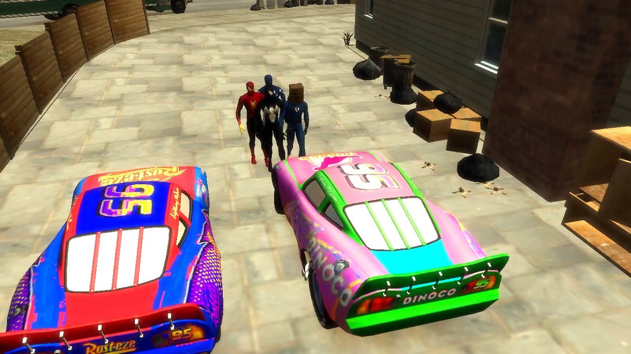 Nursery Rhymes Disney Pixar Cars Spiderman & Lightning McQueen Colors (Songs for Children