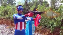 Капитан Америка и замороженные Эльза против Джокером! ж / Человек-паук и Бэтмен Халк! Супергерой Fun в реальной жизни
