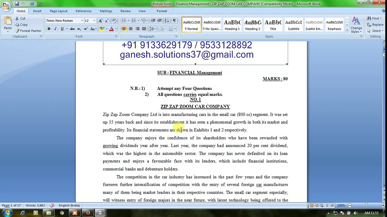 Zip zap zoom car company case study answers 04 image