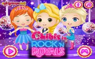 Chibis In Rock N Royals - Chibi Elsa, Anna and Rapunzel - Dress Up Game For Girls