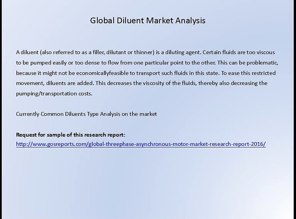 Global Diluent Market Analysis