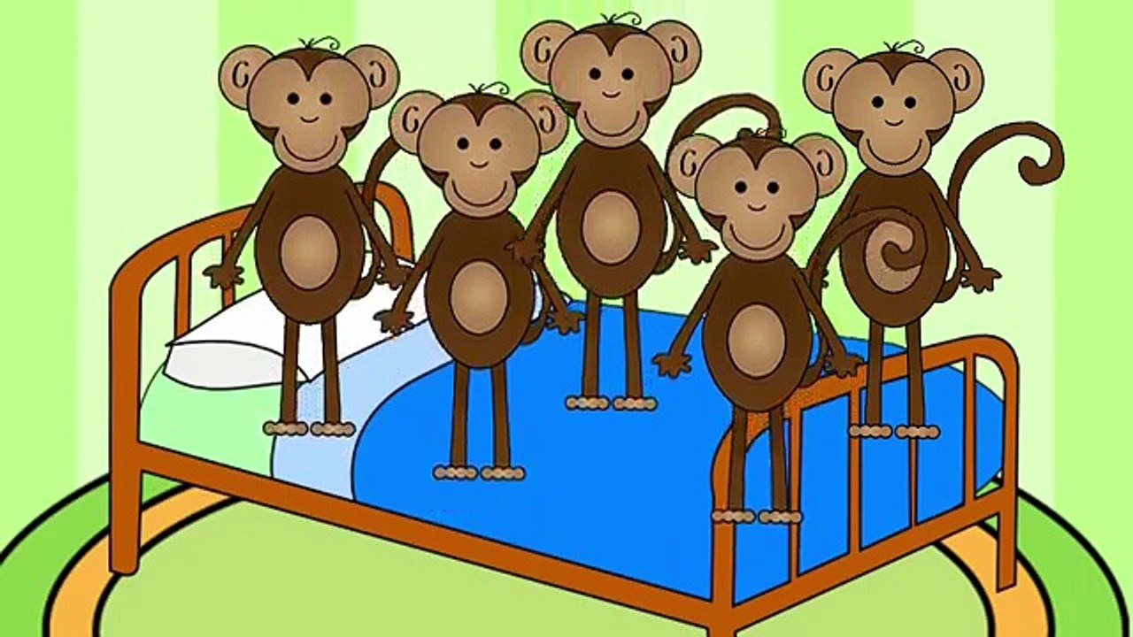 Five Little Monkeys Jumping On The Bed | Childrens Nursery Rhymes | Songs
