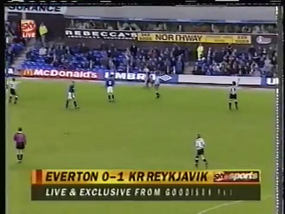 28.09.1995 - 1995-1996 UEFA Cup Winners' Cup 1st Round 2nd Leg Everton FC 3-1 KR Reykjavik