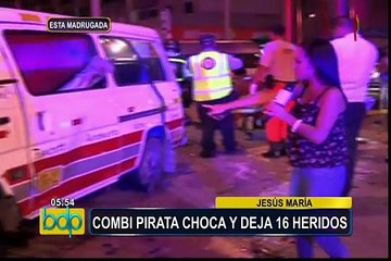 Jesús María: al menos 16 heridos tras choque de combi con auto