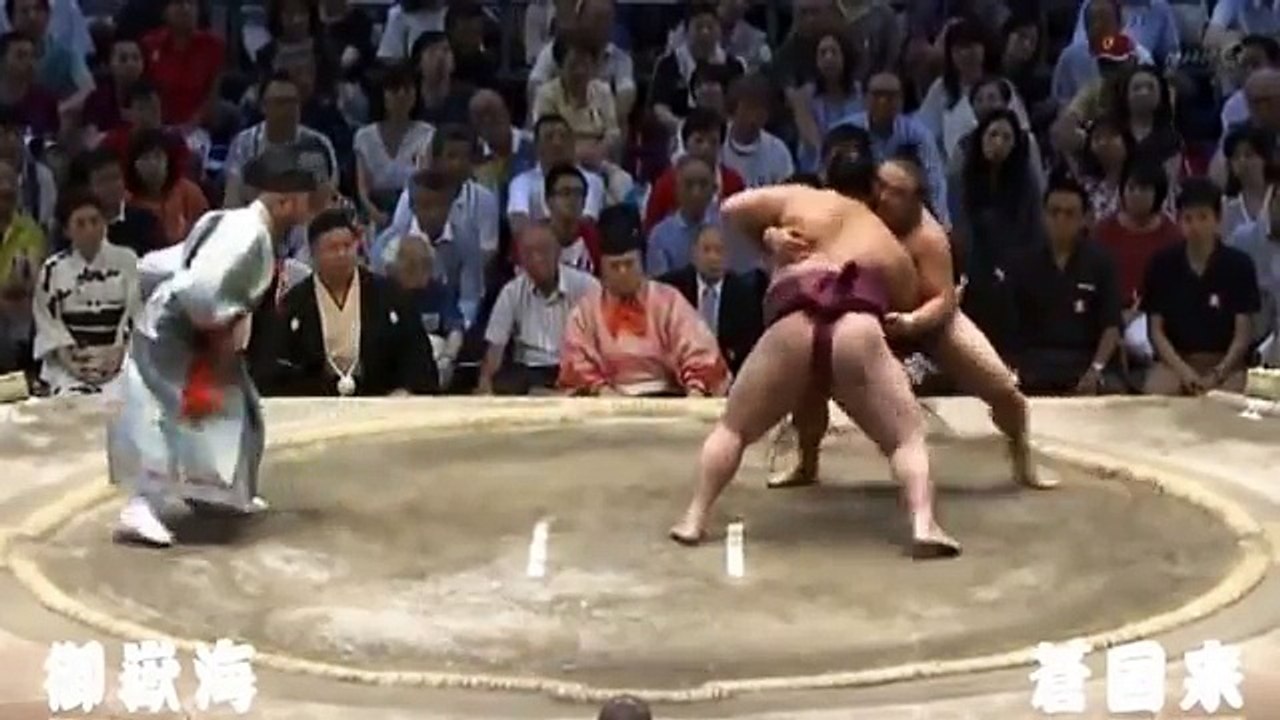 御嶽海 vs 蒼国来　力の入る良い相撲　2016 7 23